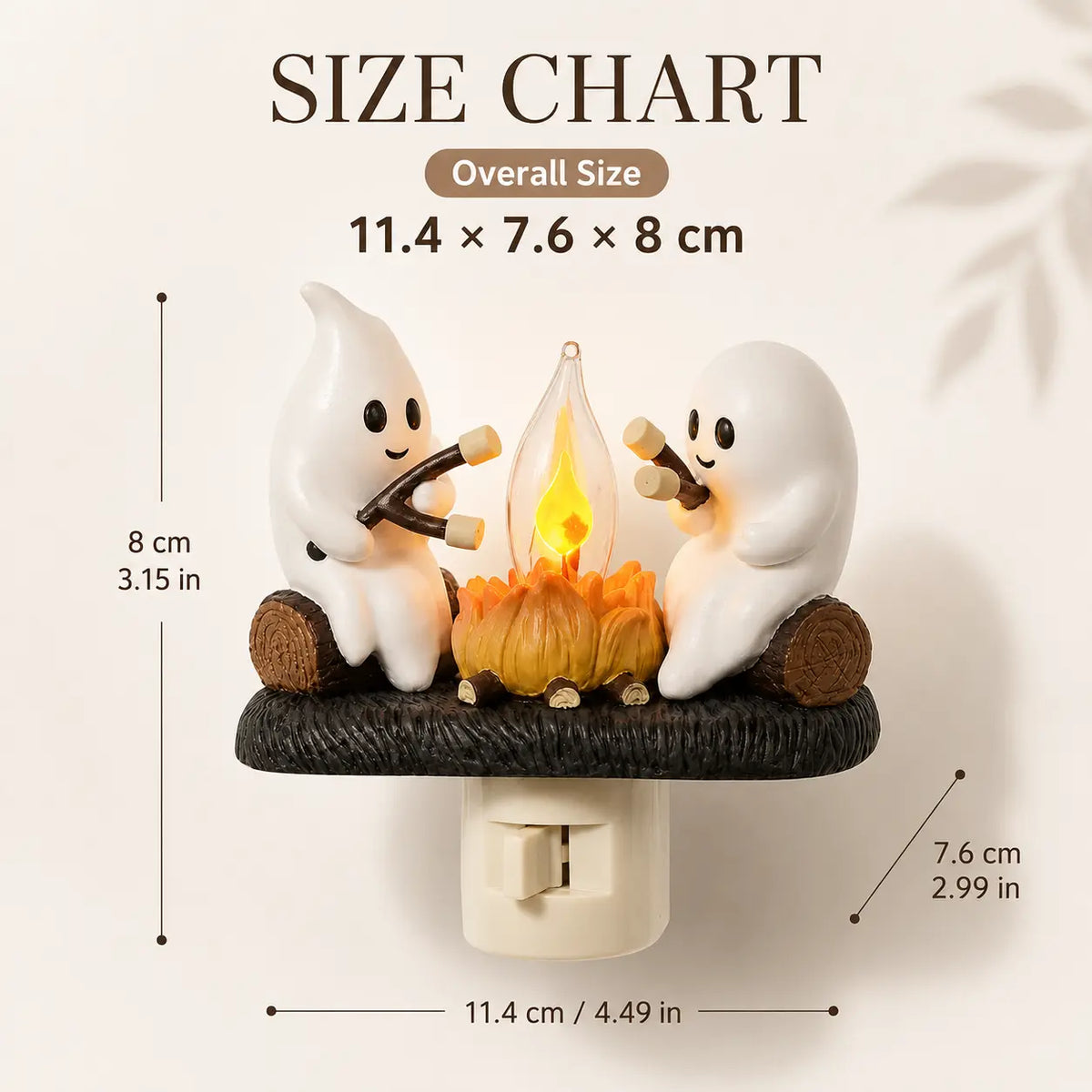 3D-Flacker-Lagerfeuer-Stecker-Nachtlicht, LED-Nachtlicht mit Halloween- und Weihnachtsfiguren, niedliche Indoor-Feiertagsdekoration für Schlafzimmer, Flur und Geschenke, Harz