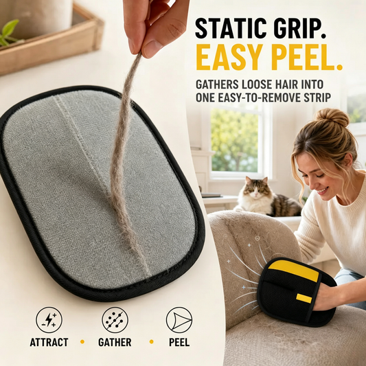 Pet Hair Remover Glove for Cats & Dogs, Reusable Electrostatic Lint Remover Mitt for Furniture, Couch, Carpet & Clothes
