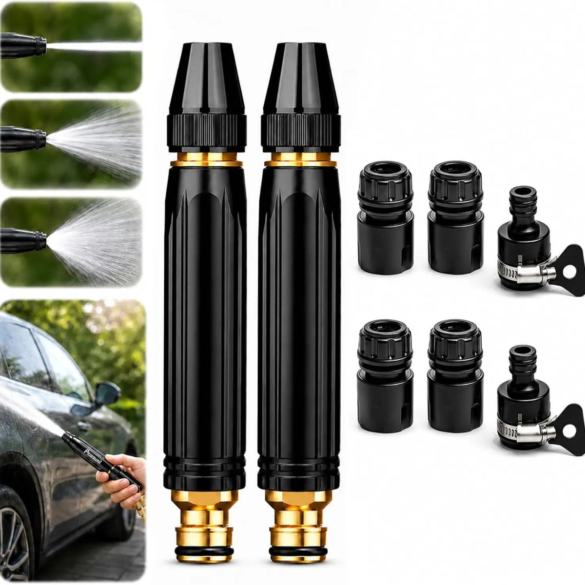 2026 Home High-Pressure Car Wash Water Gun with Booster Nozzle, Car Wash Water Gun Garden Hose Sprayer, 3 Adjustable Spray Patterns, for Watering Plants, Vegetables, Car Washing (Pacifier Interface),sohochic