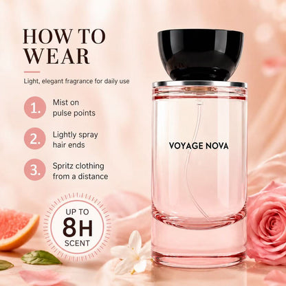 Voyage Nova | Rosey Fruity Floral | Extrait De Parfum 50ml/100ml | Long Lasting Luxury Fragrance | Daily women's perfume Alluring Summervibes sohochic