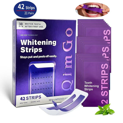Purple Teeth Whitening Strips - 7/21 Whitening Sessions - Non Sensitive Teeth Whitening - Peroxide-Free