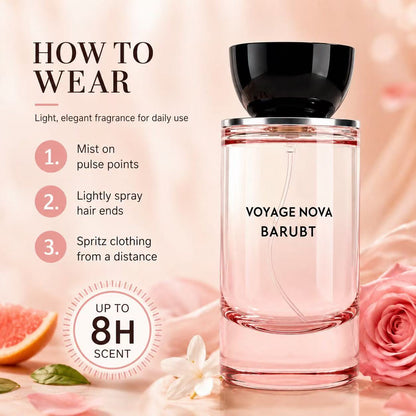 Voyage Nova | Rosey Fruity Floral | Extrait De Parfum 50ml/100ml | Long Lasting Luxury Fragrance | Daily women's perfume Alluring Summervibes sohochic
